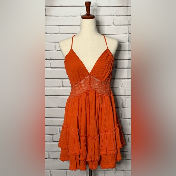 Free People 200 Degrees Lace Embellished Mini Dress - Picture 4 of 10